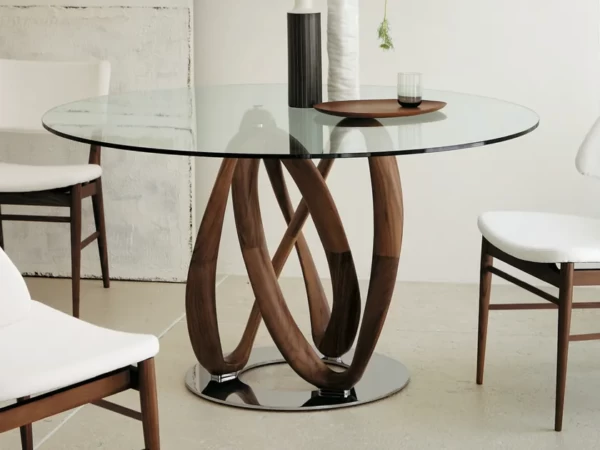 Porada-Infinity-Round-Glass-Dining-Table