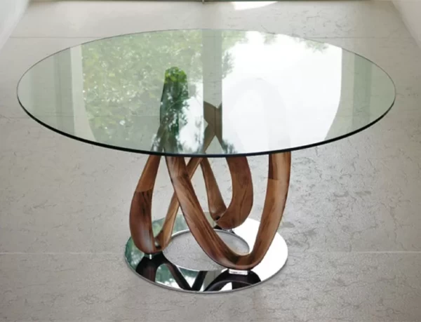 Porada-Infinity-Round-Glass-Dining-Table